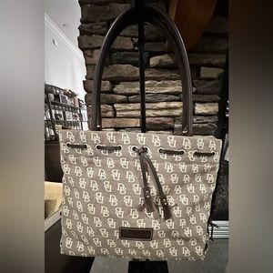 Beige and Brown Dooney Tote